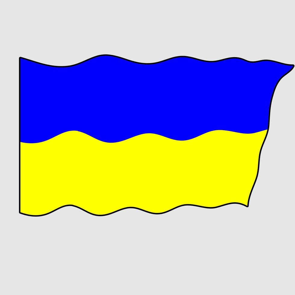 Flag of ukraine, blue and yellow colors vector format