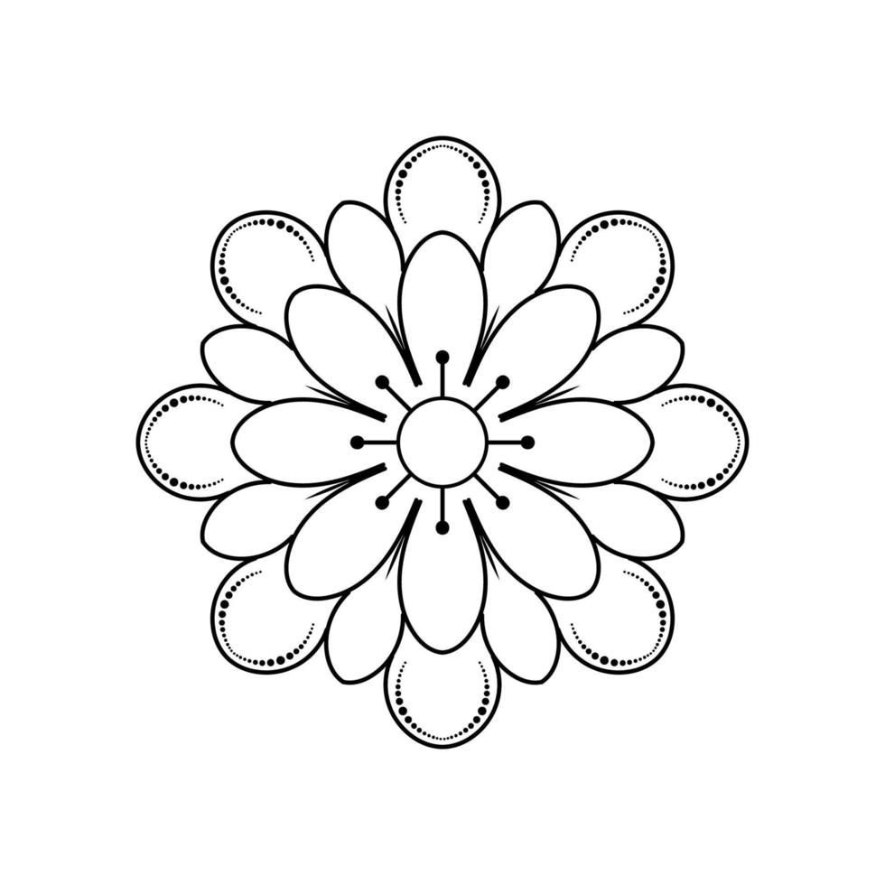 motivos florales de mandala en blanco y negro, elementos decorativos antiguos, fondo de mandala vector