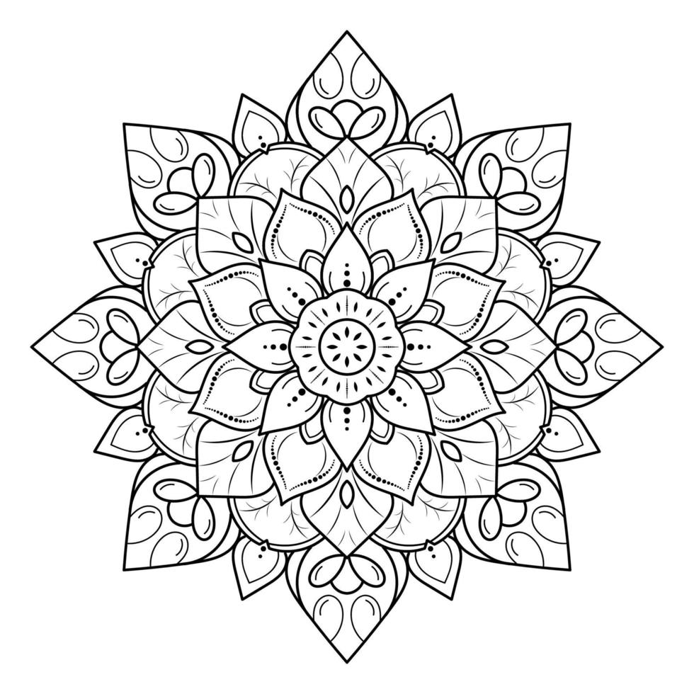 Black and white mandala floral pattern, Vintage decorative elements, Mandala background vector