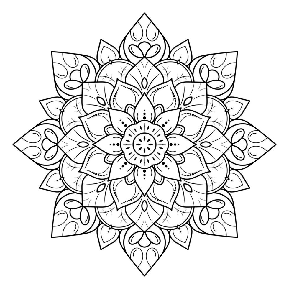 motivos florales de mandala en blanco y negro, elementos decorativos antiguos, fondo de mandala vector