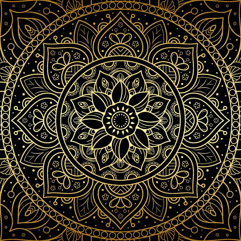 Black and white mandala floral pattern, Vintage decorative elements, Mandala background vector