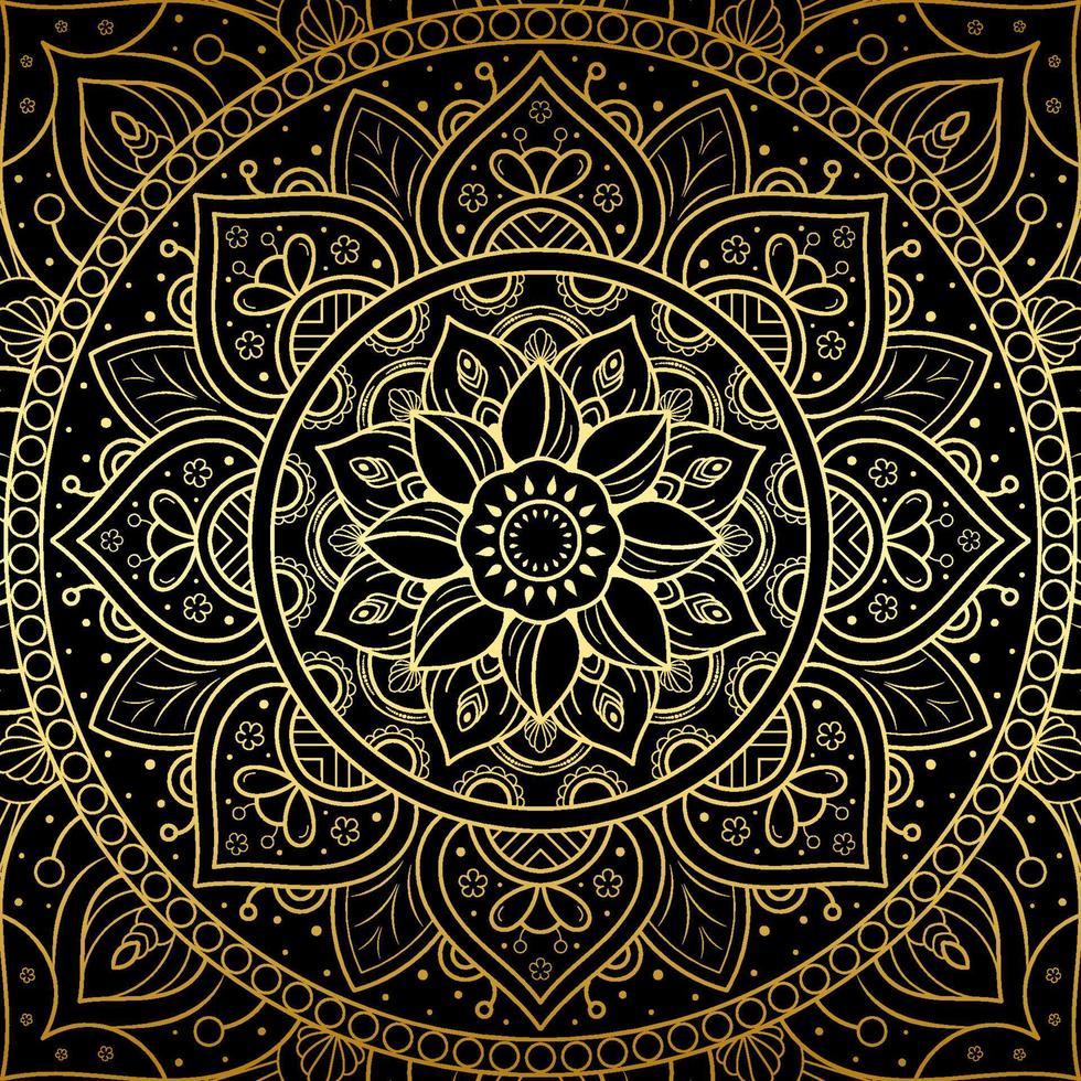 motivos florales de mandala en blanco y negro, elementos decorativos antiguos, fondo de mandala vector