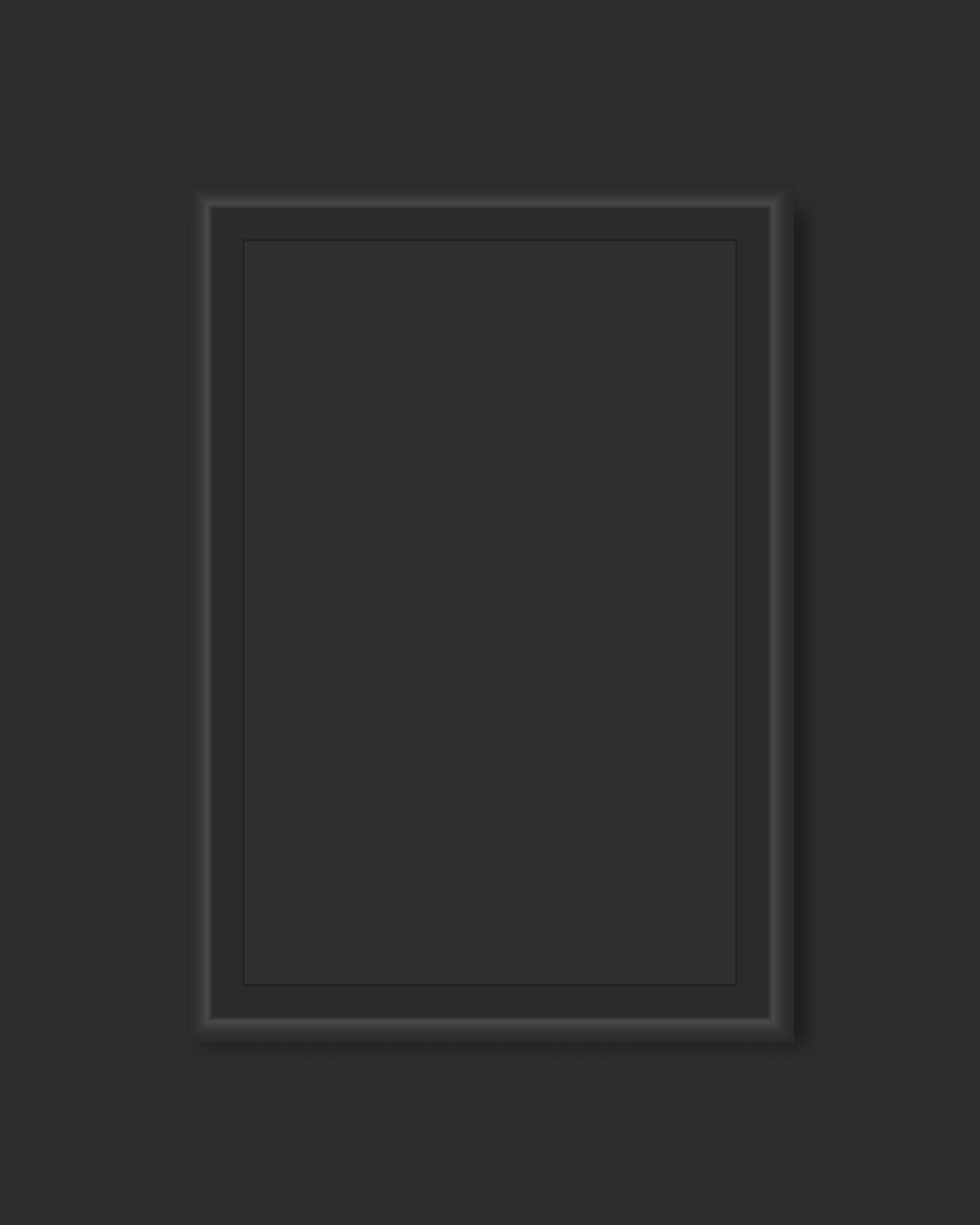 Vector Dark black Gallery Frame, Mock up black grey frame screen