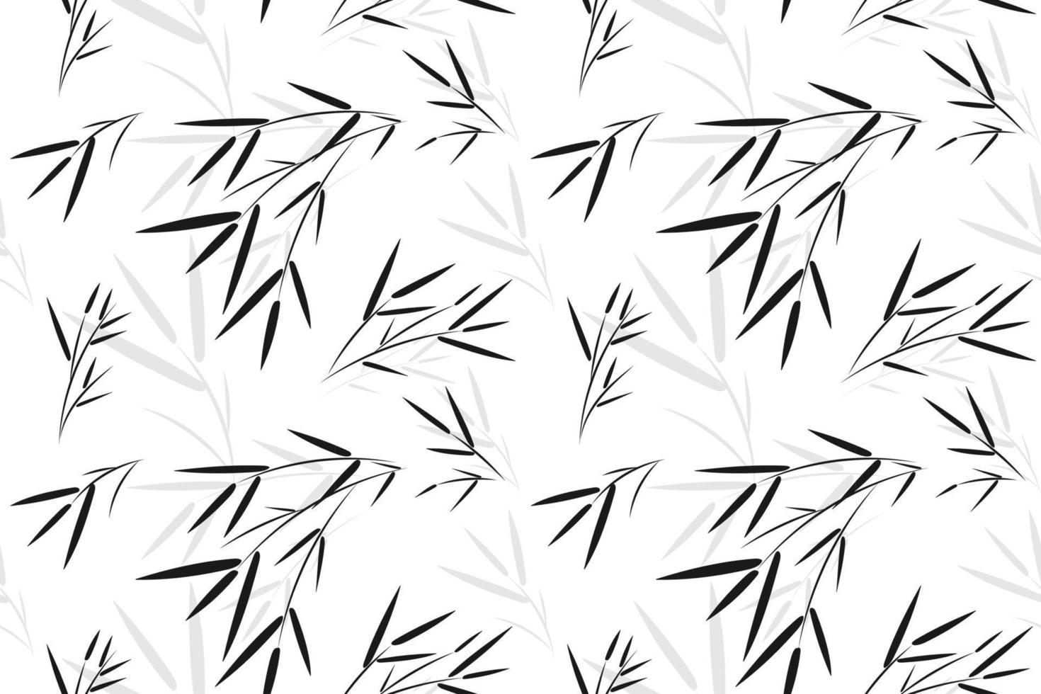 Seamless bamboo leaf pattern background, Vector bamboo forest with branch, Hand drawn decorative element, Seamless backgrounds and wallpapers for fabric, packaging, Decorative print, Textile