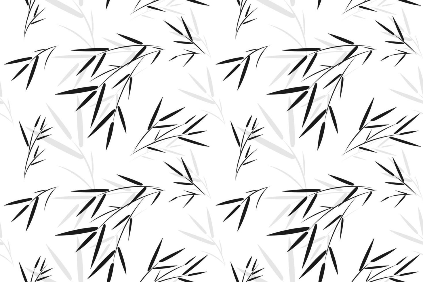 fondo de hoja de bambú sin fisuras, bosque de bambú vectorial con rama, elemento decorativo dibujado a mano, fondos y papeles pintados sin fisuras para tela, embalaje, impresión decorativa, textil vector