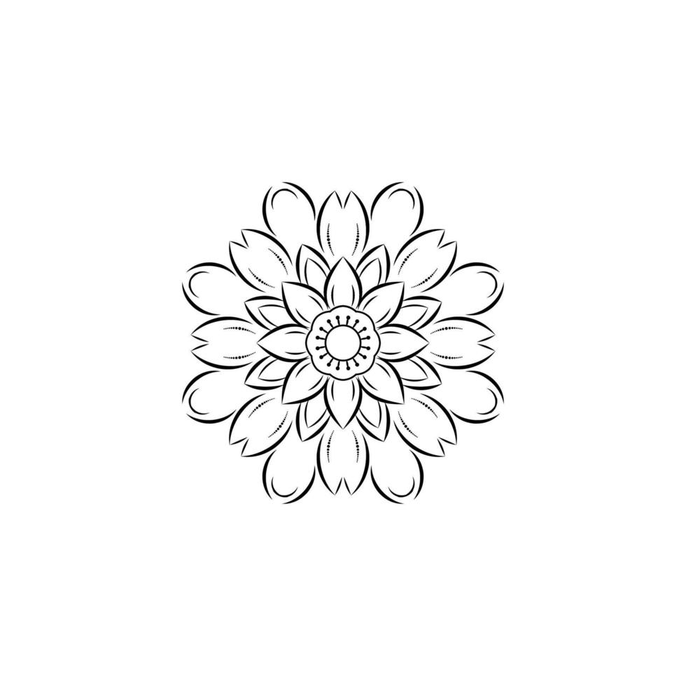 Black and white mandala floral pattern, Vintage decorative elements, Mandala background vector
