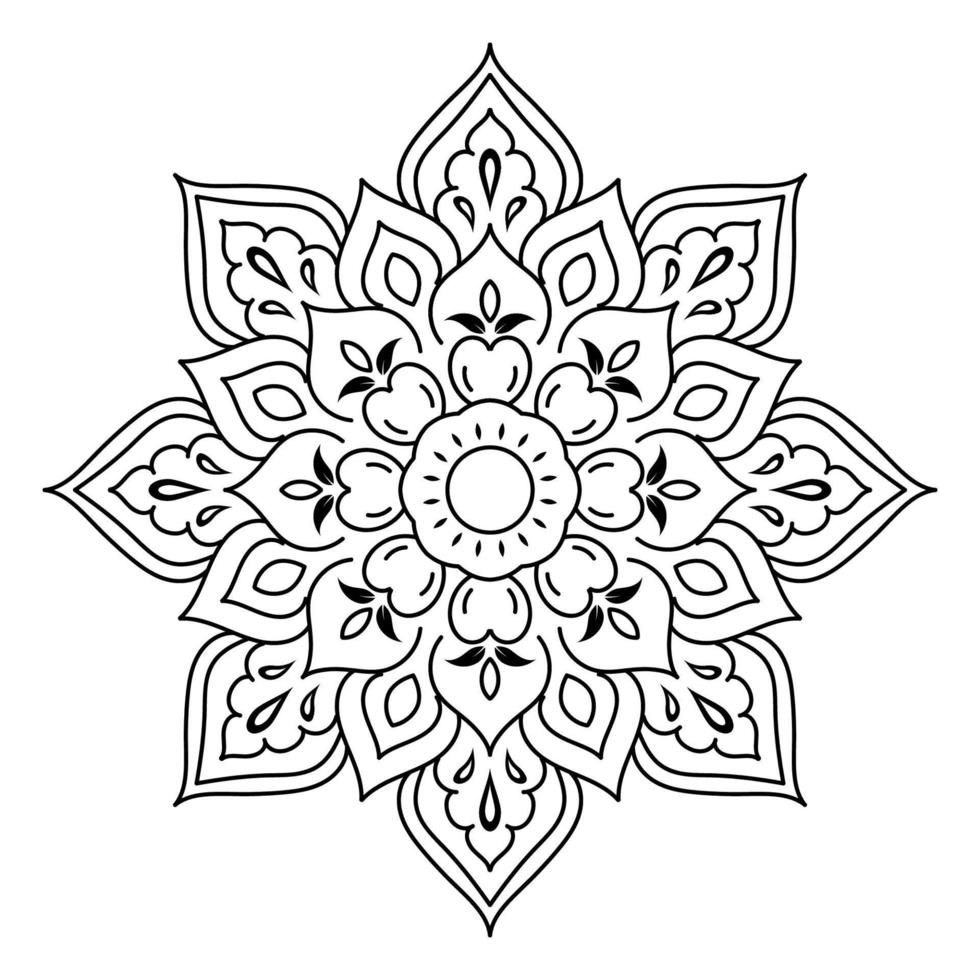 Black and white mandala floral pattern, Vintage decorative elements, Mandala background vector