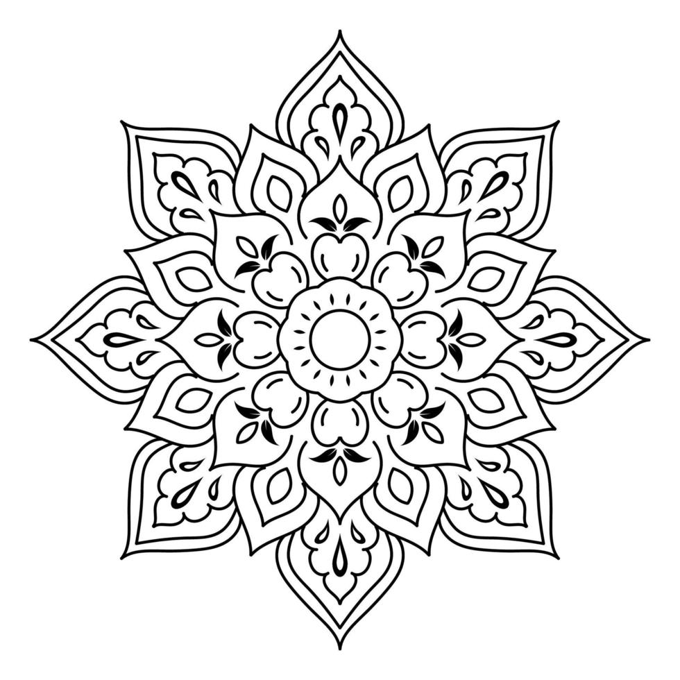 Black and white mandala floral pattern, Vintage decorative elements, Mandala background vector