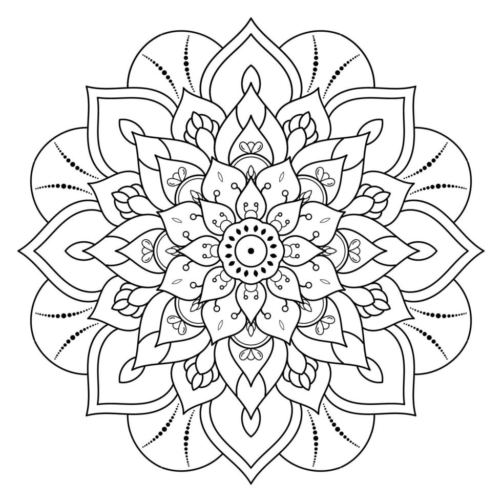 Black and white mandala floral pattern, Vintage decorative elements, Mandala background vector