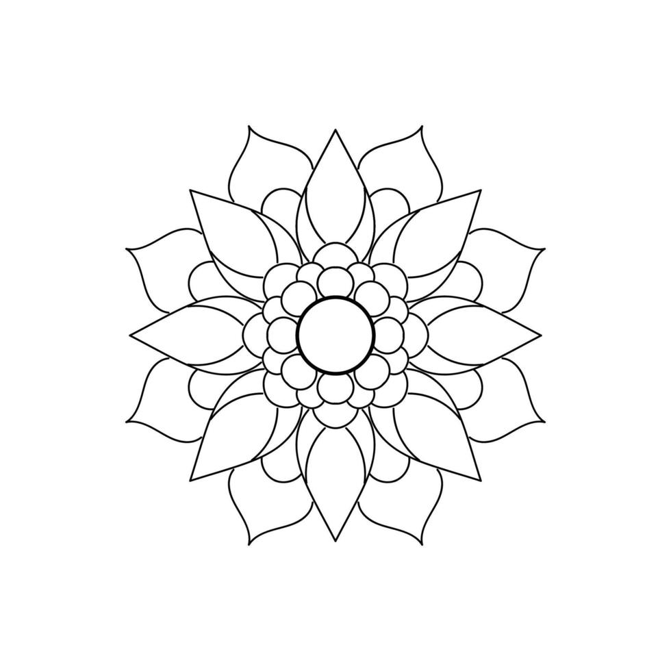 Black and white mandala floral pattern, Vintage decorative elements, Mandala background vector