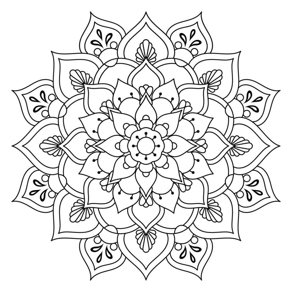 motivos florales de mandala en blanco y negro, elementos decorativos antiguos, fondo de mandala vector