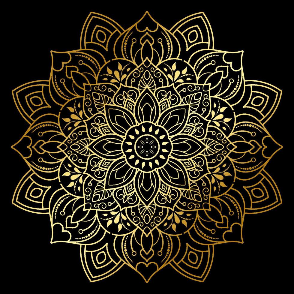 Black and white mandala floral pattern, Vintage decorative elements, Mandala background vector