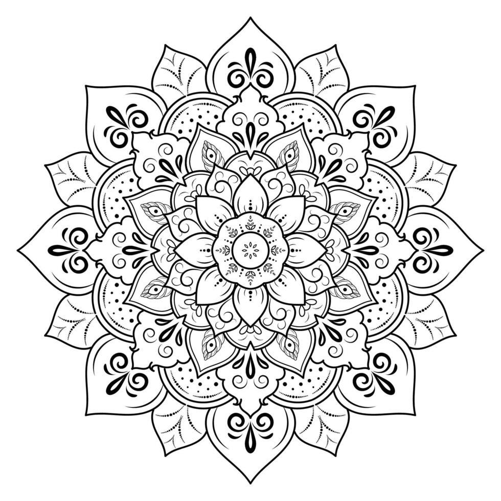 patrón floral mandala, elementos decorativos vintage vector