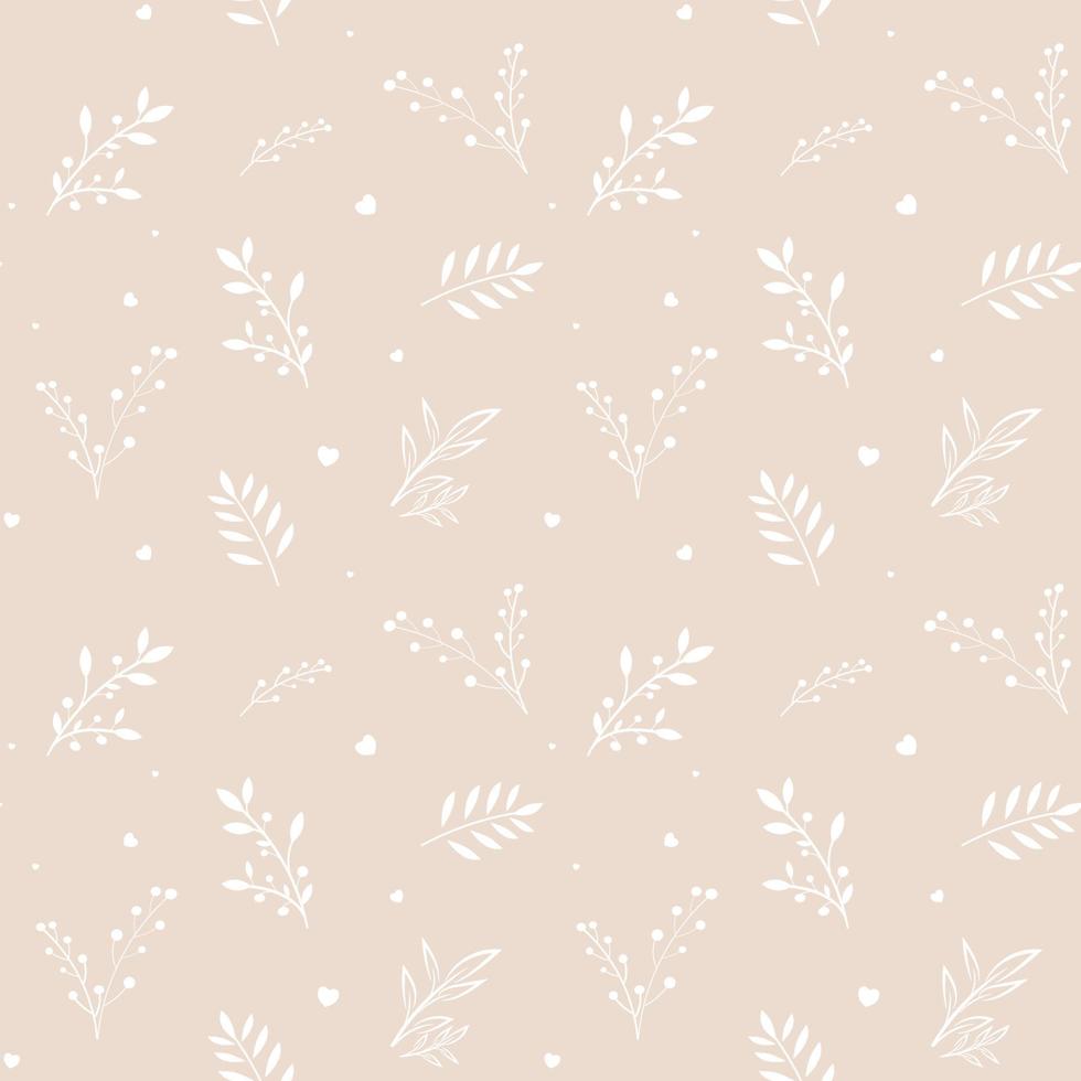 seamless white floral flower pattern background vector
