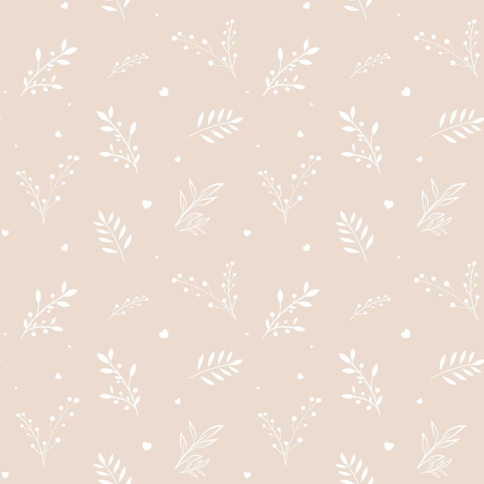 seamless white floral flower pattern background vector