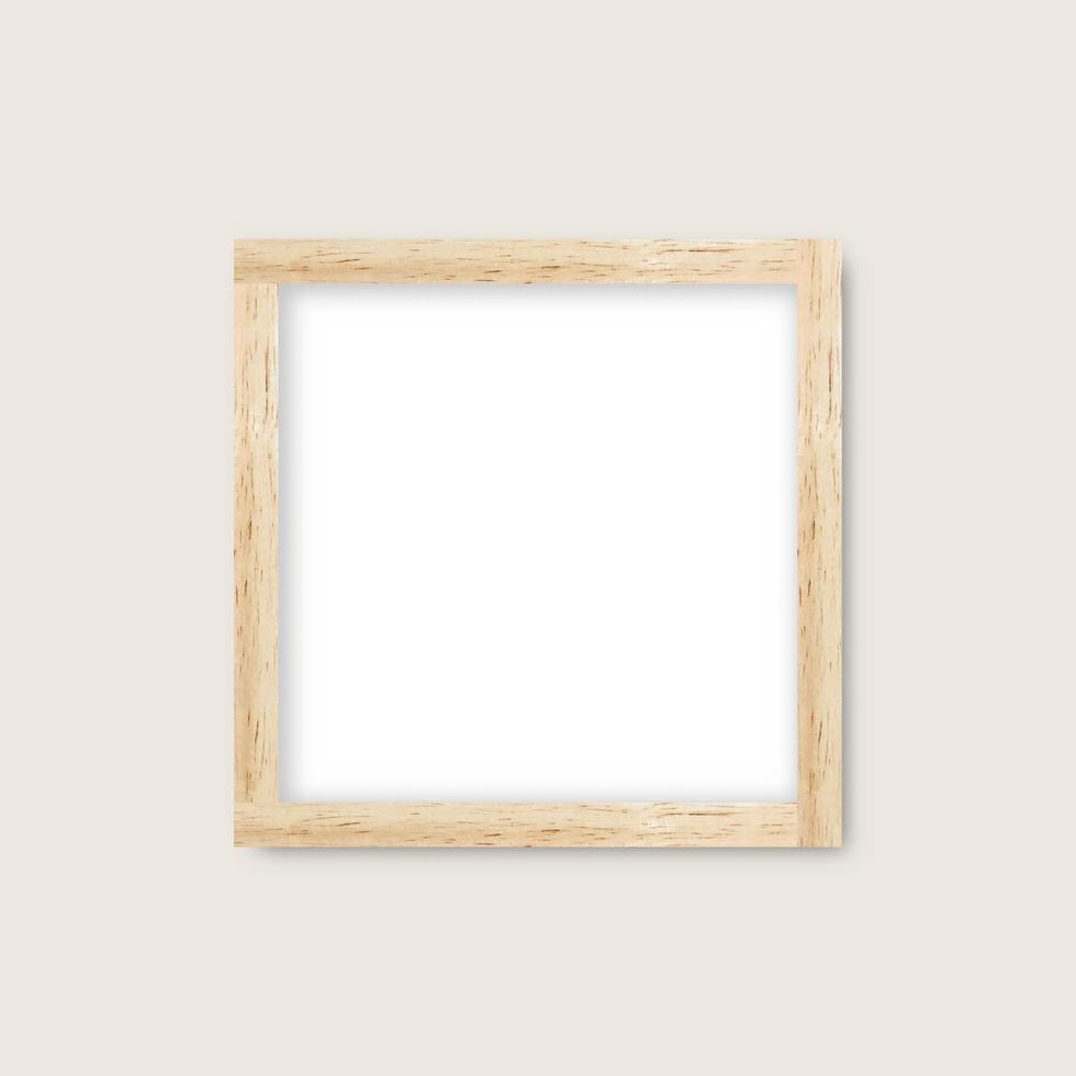 Realistic vector Wood Gallery Frame, Mock up of wooden blank cover