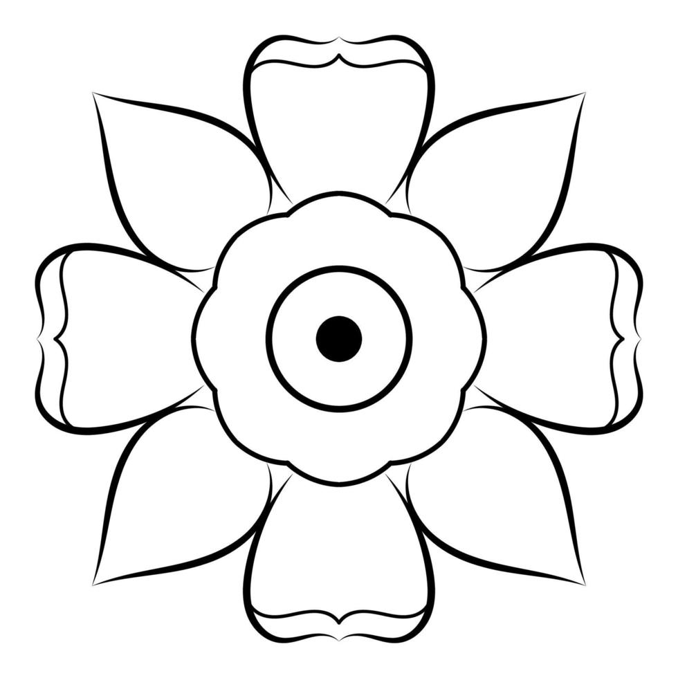 Black and white mandala floral pattern, Vintage decorative elements, Mandala background vector