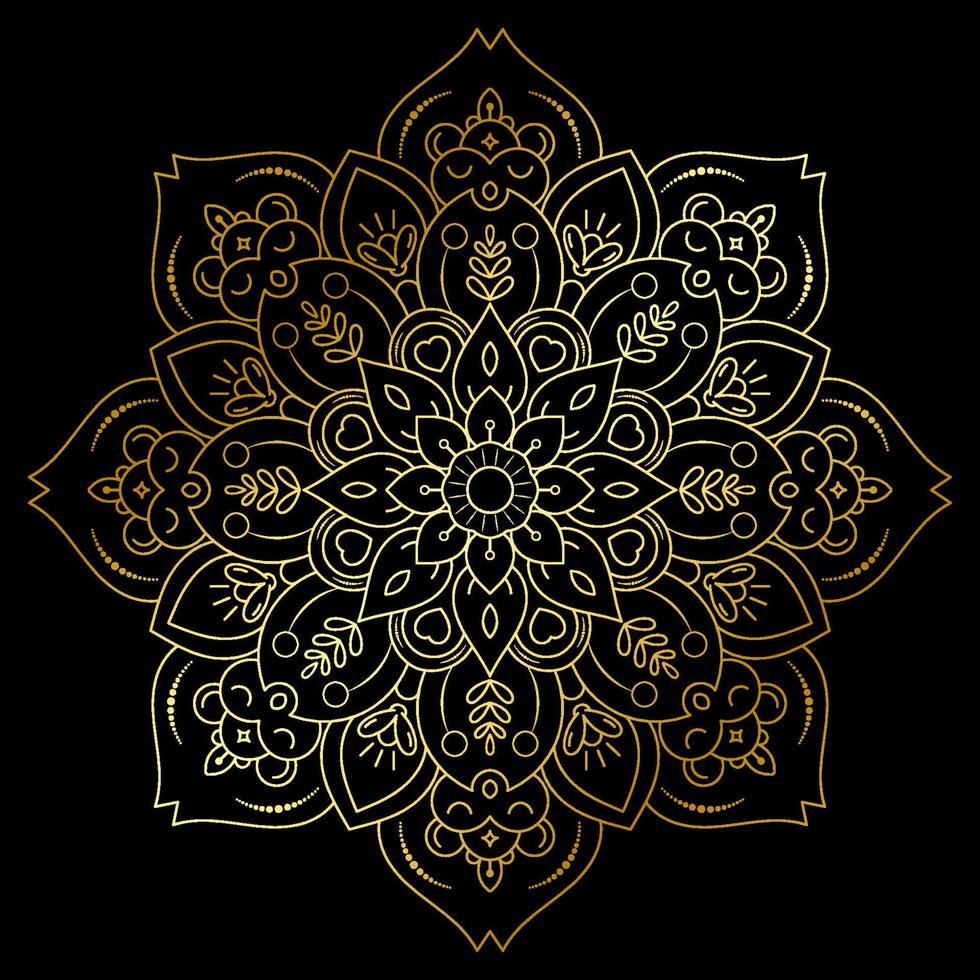 Black and white mandala floral pattern, Vintage decorative elements, Mandala background vector