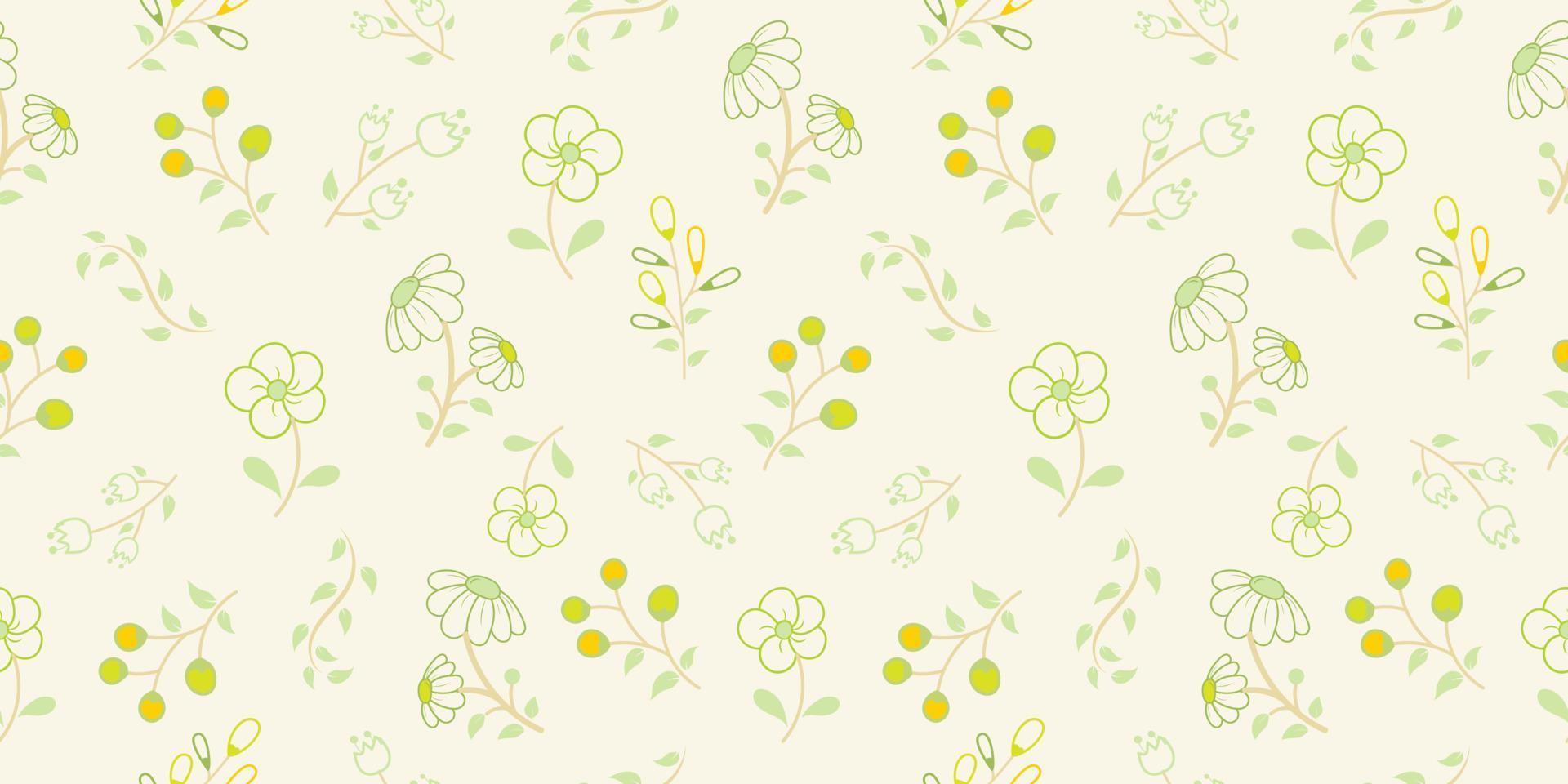 Seamless floral flower, leaf background vector