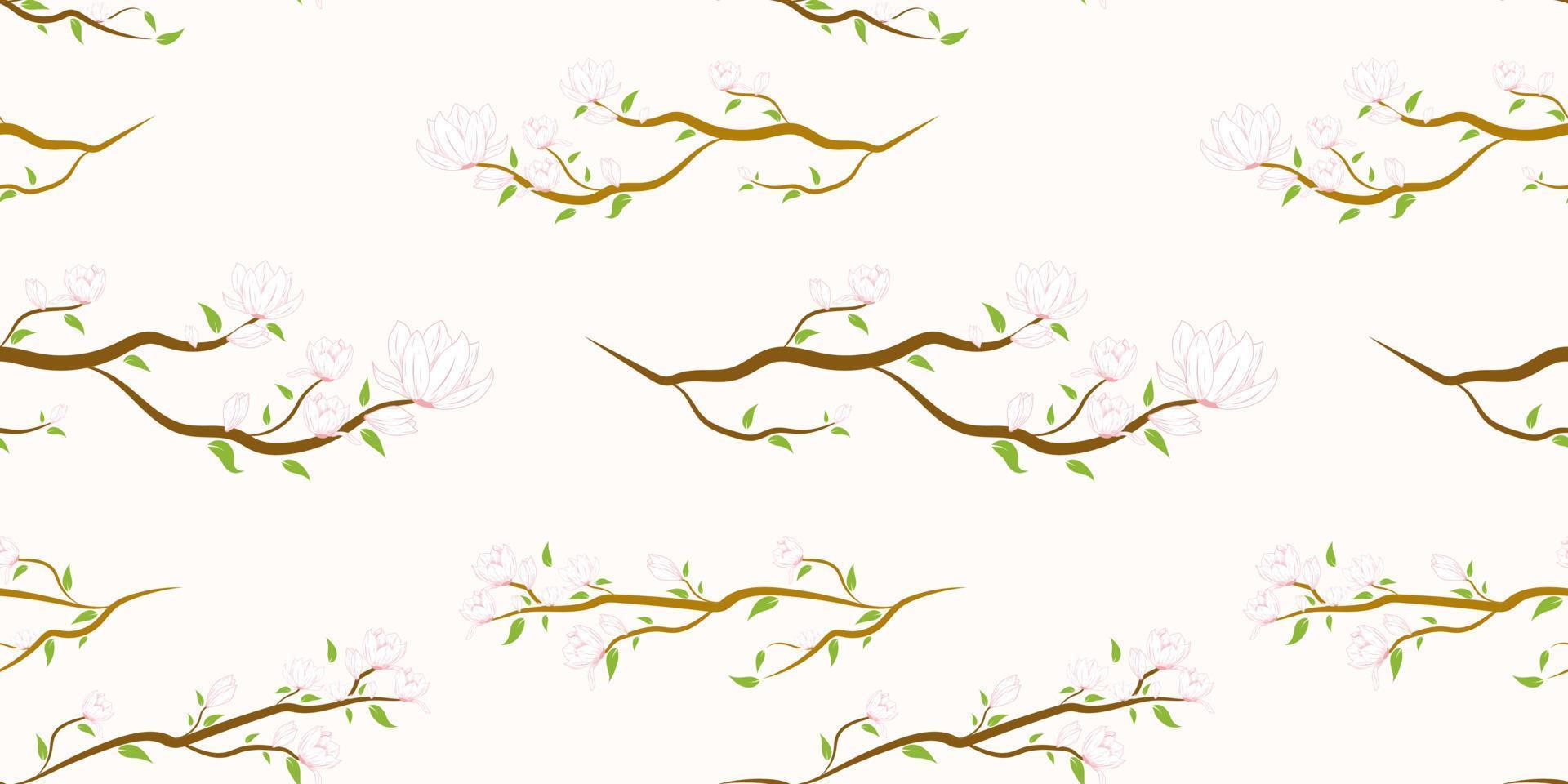 rama, árbol, seamless, floral, plano de fondo vector