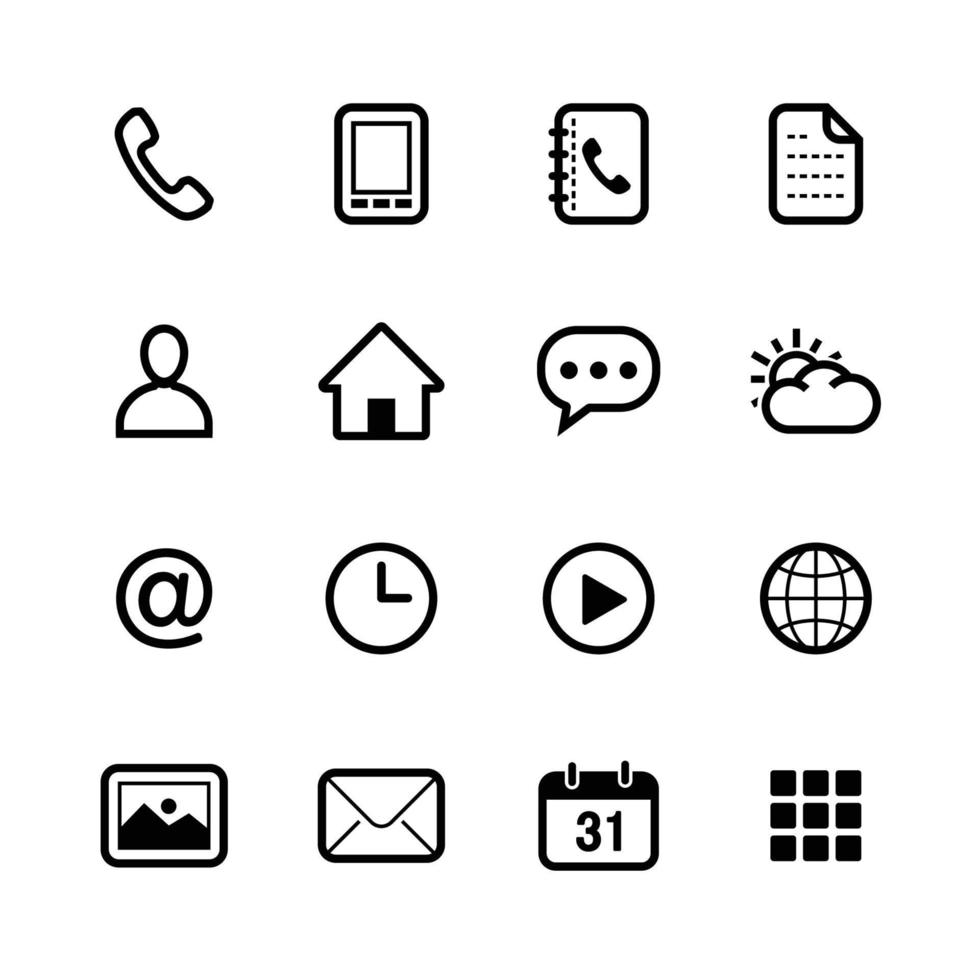 iconos de teléfono móvil con fondo blanco vector