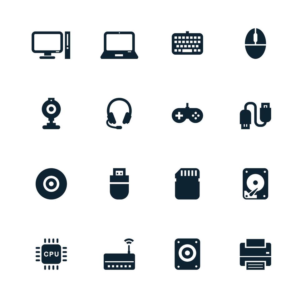 Computer and and Computer Accessories Icons vector
