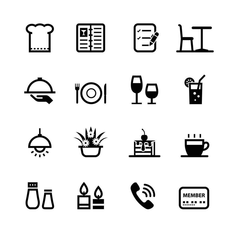 Restaurant icons with White Background vector
