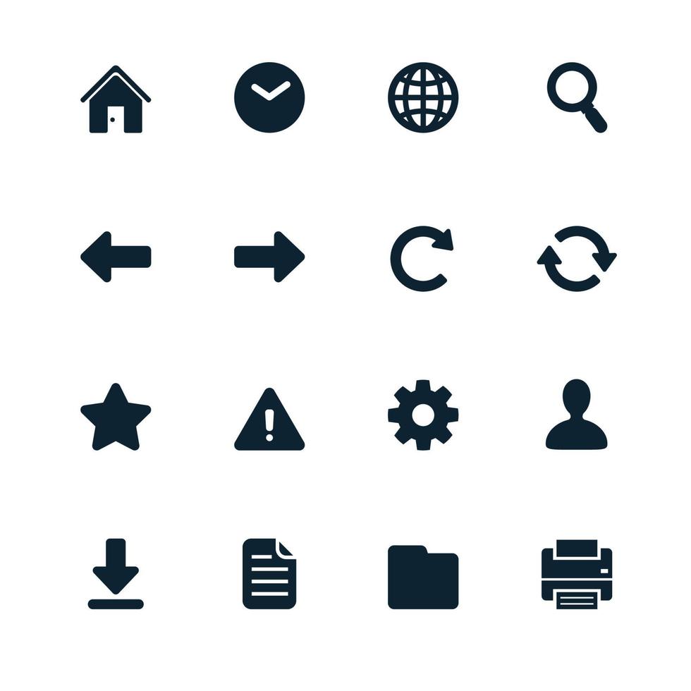 Website and Toolbar Icons vector