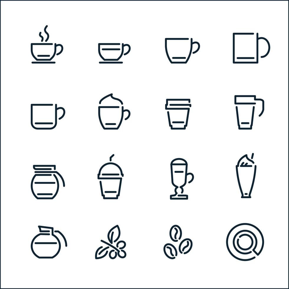 Coffee icons with White Background vector