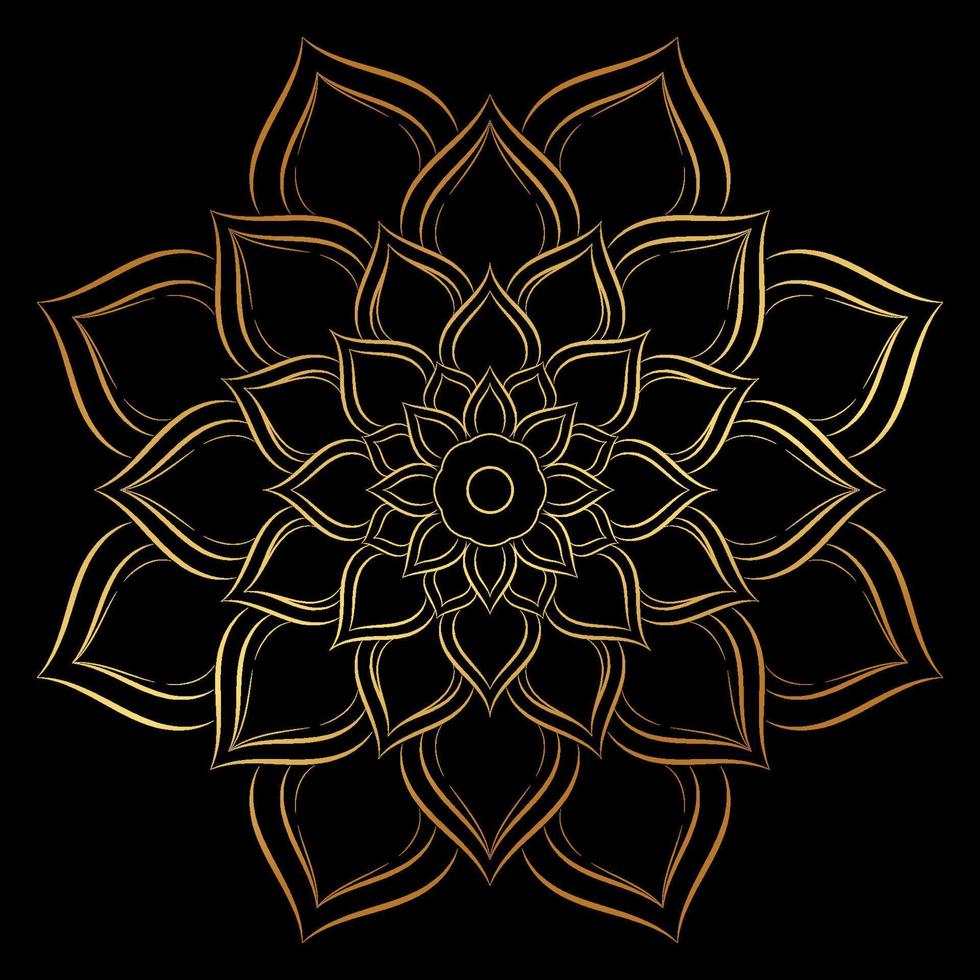 Black and white mandala floral pattern, Vintage decorative elements, Mandala background vector