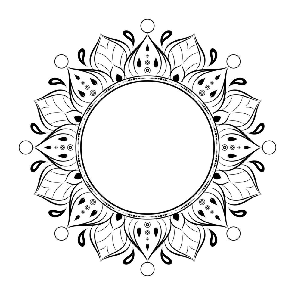 Black and white mandala floral pattern, Vintage decorative elements, Mandala background vector