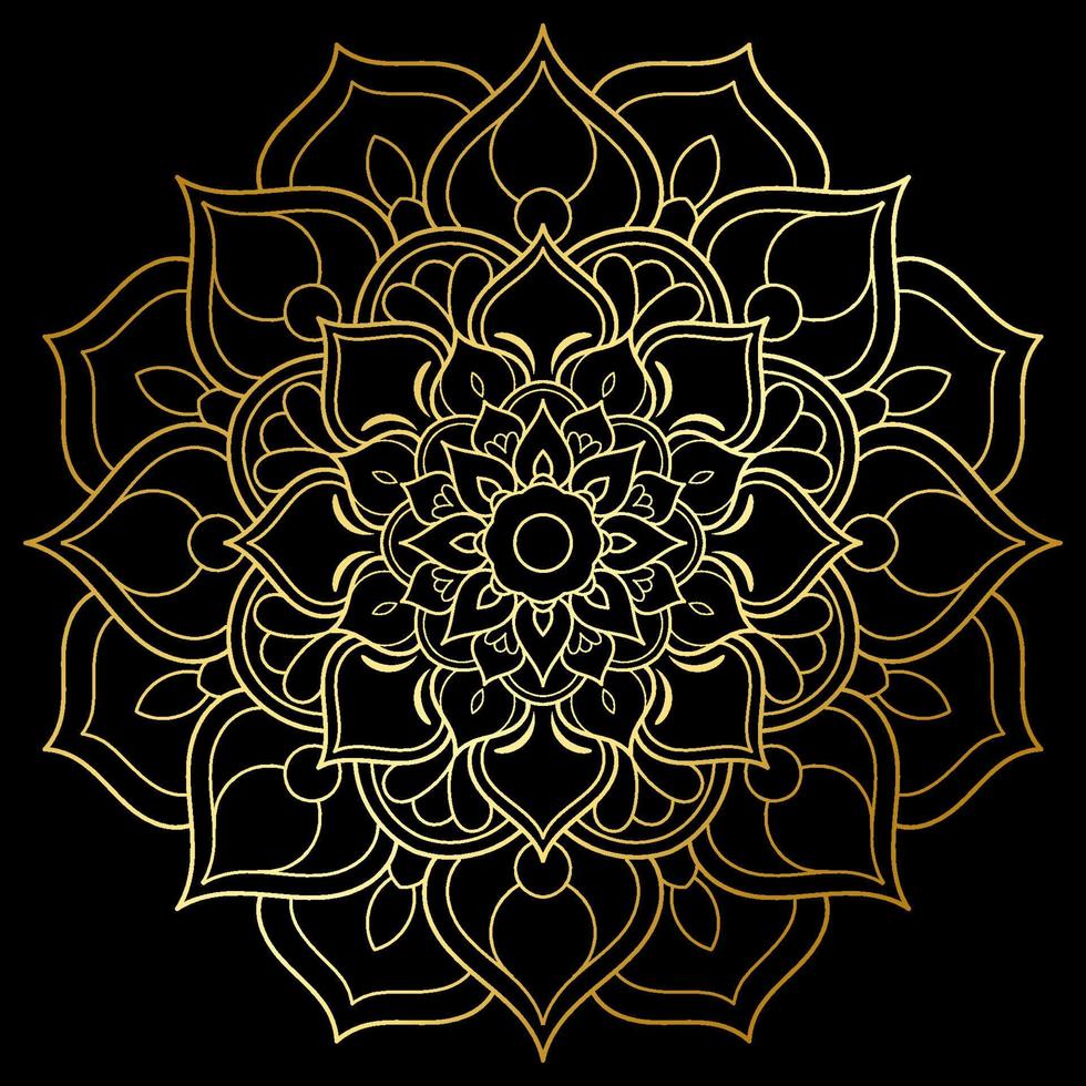 Black and white mandala floral pattern, Vintage decorative elements, Mandala background vector