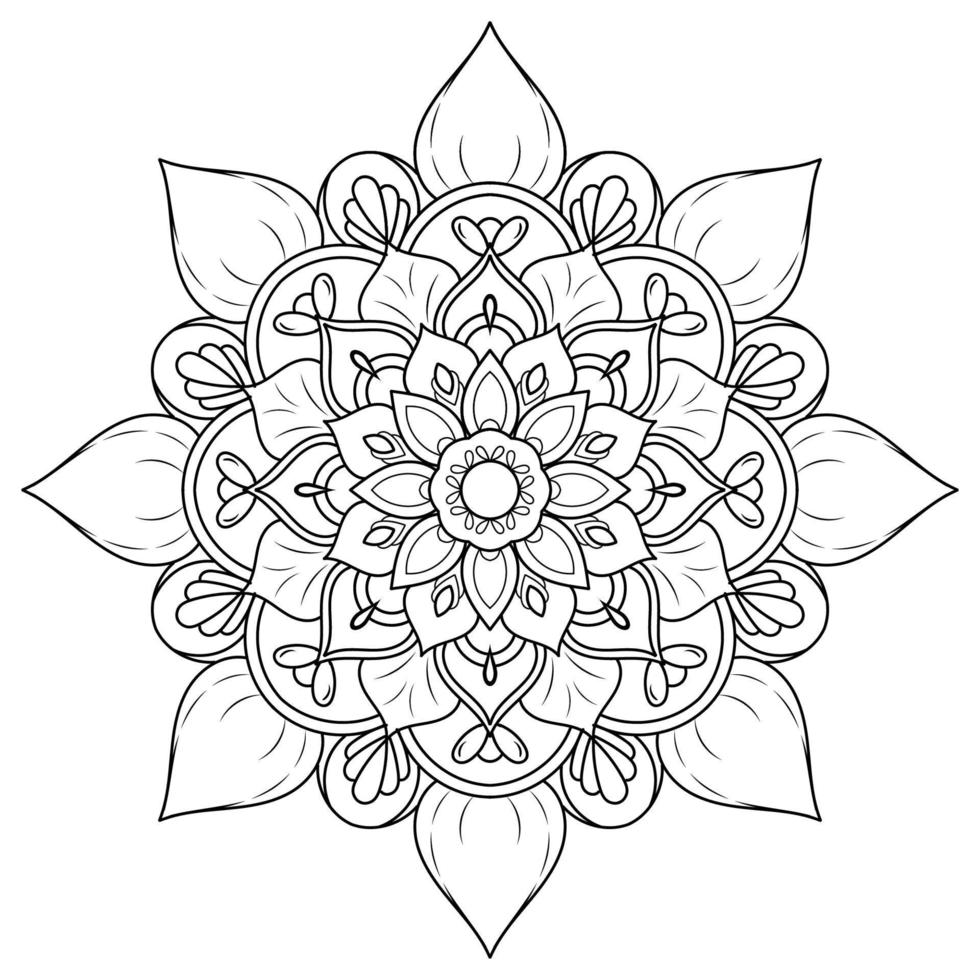 motivos florales de mandala en blanco y negro, elementos decorativos antiguos, fondo de mandala vector