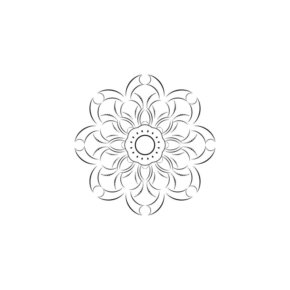 motivos florales de mandala en blanco y negro, elementos decorativos antiguos, fondo de mandala vector