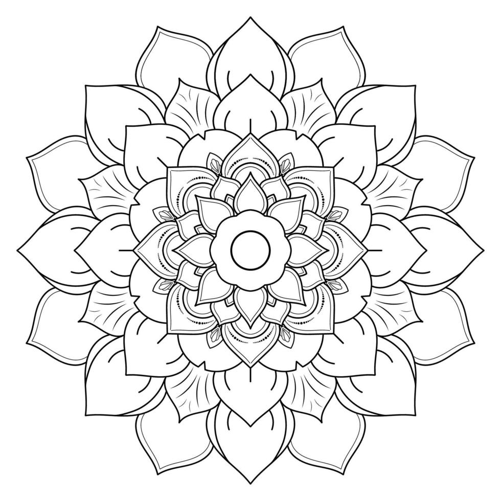 Black and white mandala floral pattern, Vintage decorative elements, Mandala background vector