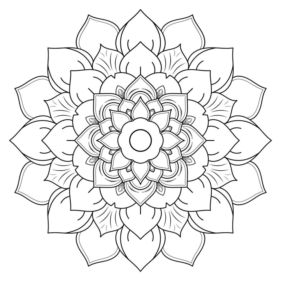 motivos florales de mandala en blanco y negro, elementos decorativos antiguos, fondo de mandala vector