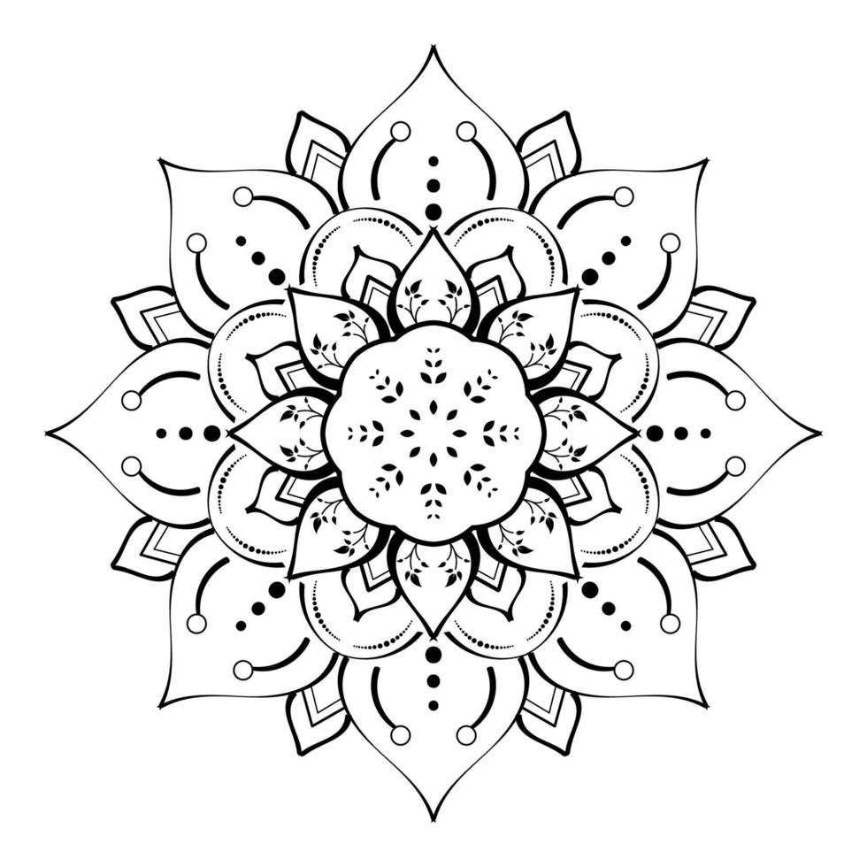 motivos florales de mandala en blanco y negro, elementos decorativos antiguos, fondo de mandala vector