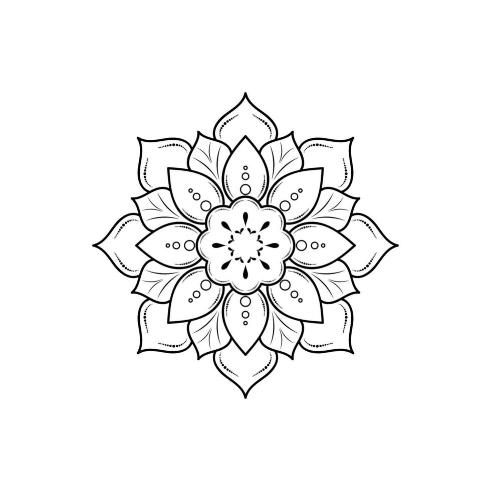 Minimal Mandala floral style, Vector mandala Oriental pattern, Hand drawn decorative element. Unique design with petal flower. Concept relax and meditation use for page logo book