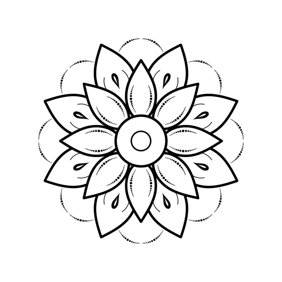 Minimal Mandala floral style, Vector mandala Oriental pattern, Hand drawn decorative element. Unique design with petal flower. Concept relax and meditation use for page logo book