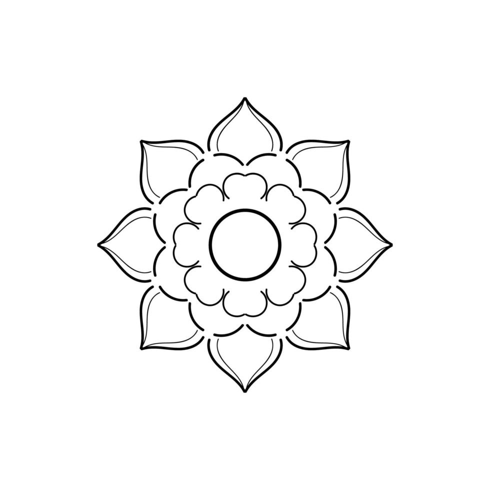 Black and white mandala floral pattern, Vintage decorative elements, Mandala background vector