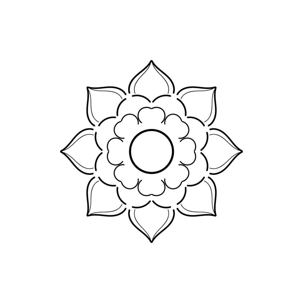 motivos florales de mandala en blanco y negro, elementos decorativos antiguos, fondo de mandala vector