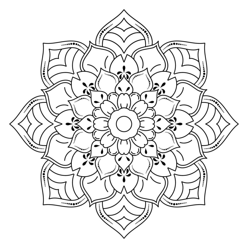 Black and white mandala floral pattern, Vintage decorative elements, Mandala background vector