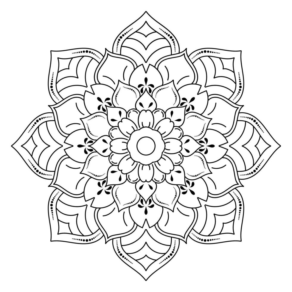 Black and white mandala floral pattern, Vintage decorative elements, Mandala background vector