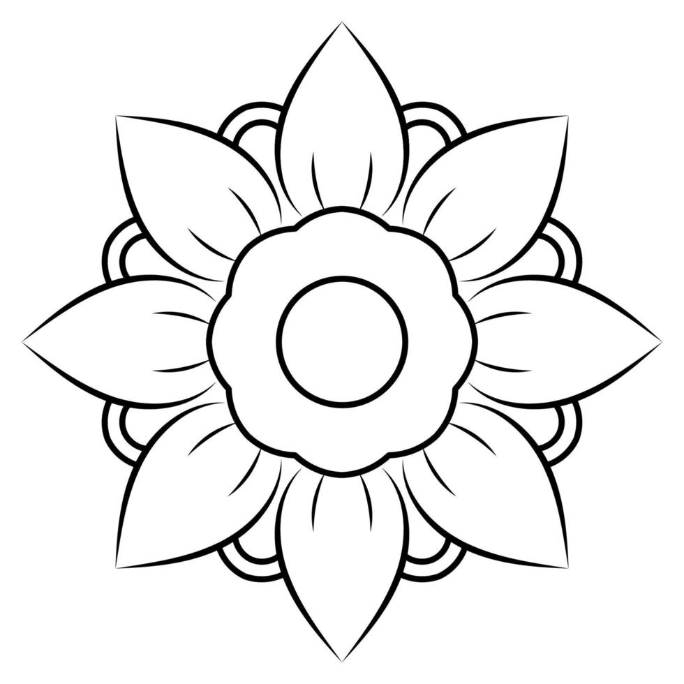 Black and white mandala floral pattern, Vintage decorative elements, Mandala background vector