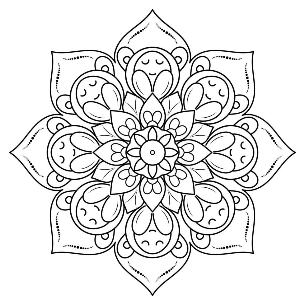 Black and white mandala floral pattern, Vintage decorative elements, Mandala background vector