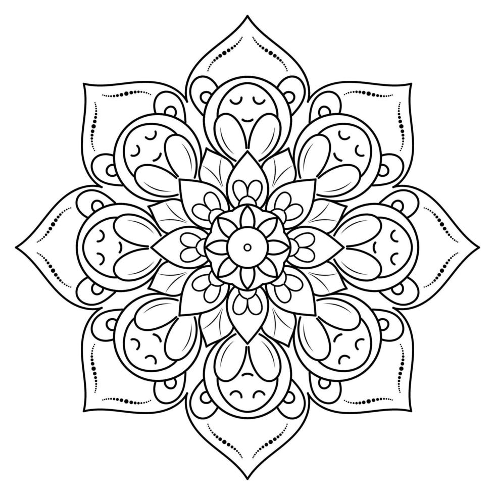 Black and white mandala floral pattern, Vintage decorative elements, Mandala background vector