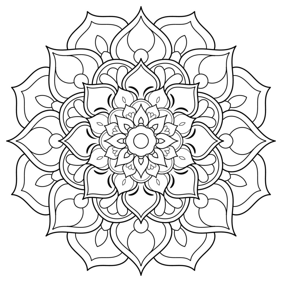 Black and white mandala floral pattern, Vintage decorative elements, Mandala background vector