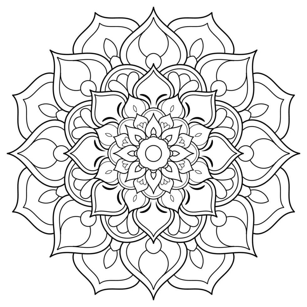 Black and white mandala floral pattern, Vintage decorative elements, Mandala background vector