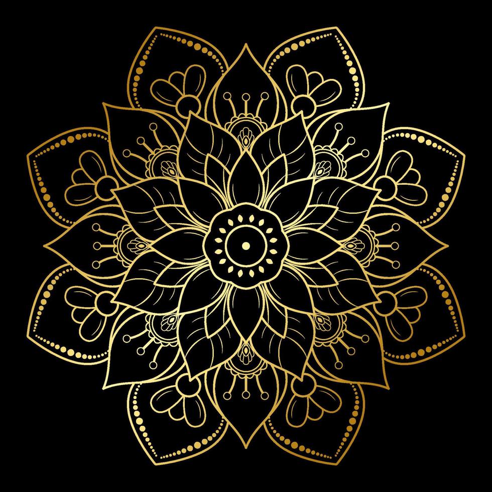 Black and white mandala floral pattern, Vintage decorative elements, Mandala background vector