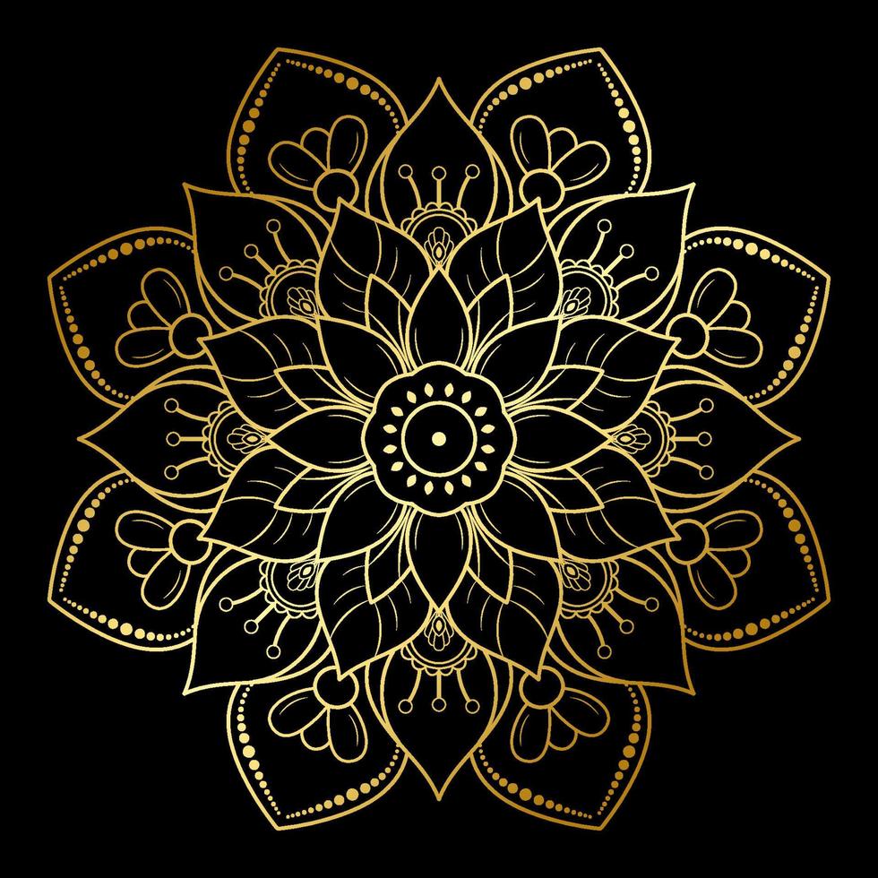 motivos florales de mandala en blanco y negro, elementos decorativos antiguos, fondo de mandala vector